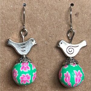 Bird and Floral Earrings